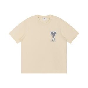 AMI Heart Logo Cotton T Shirt Relaxed Fit Unisex